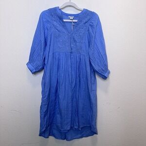 Sundance Womens  Sonata Easy Dress‎ Blue Lace Slip Vacation Resort Beach Size PS